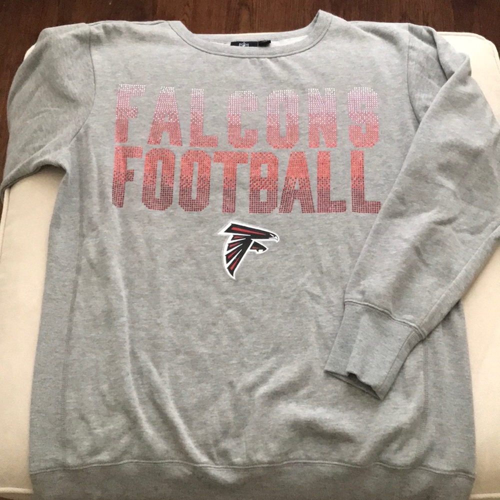 Atlanta Falcons Ombré Sequin Crew neck Sweatshirt